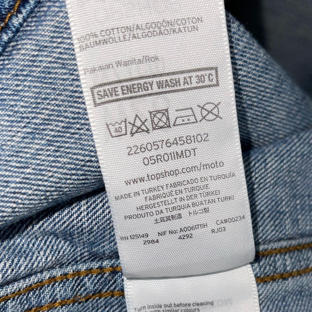 Top shop size 28 mini button denim skirt - Picture 5 of 5